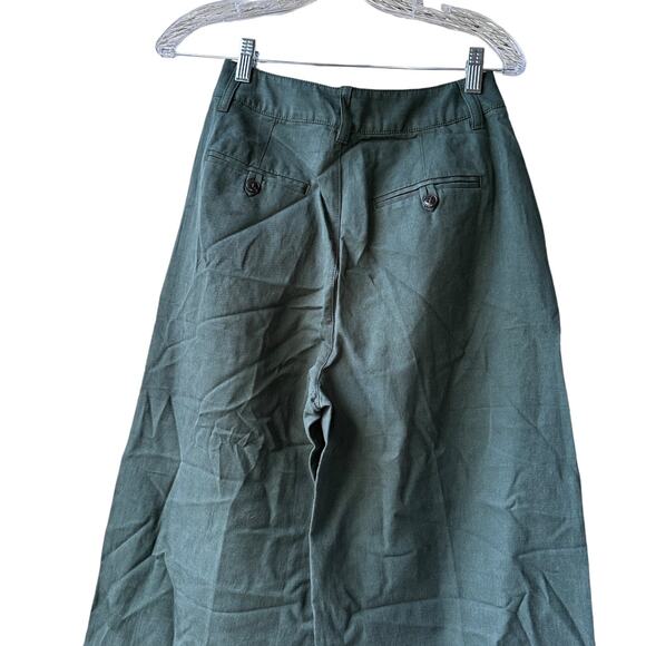 madewell the harlow wide-leg pant faded ivy green ng521 women size 00 - Picture 8 of 9